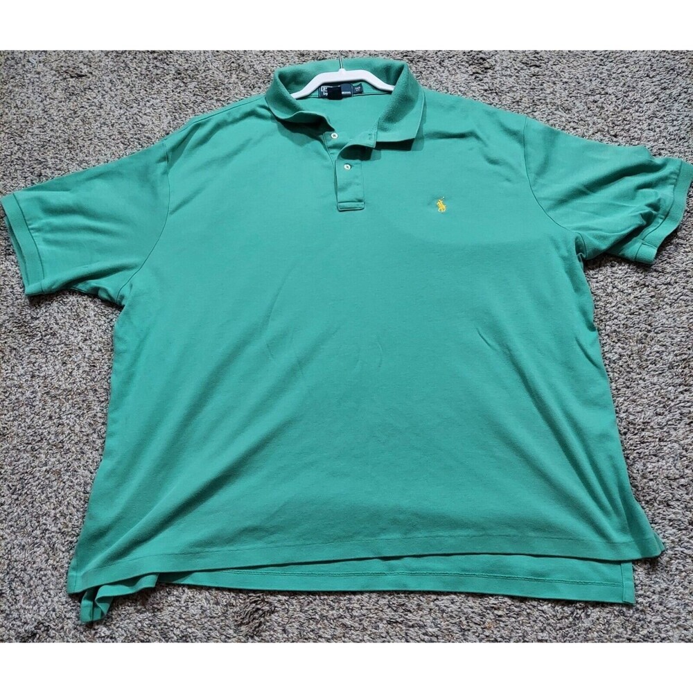 Polo By Ralph Lauren Mens Size 3XB Green Polo Shirt Short Sleeve Collared Cotton